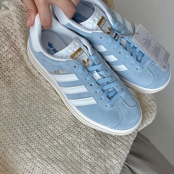 adidas Originals Gazelle Bold Women's Shoes Clear Sky-White Multi Sizes - Picture 2 of 4